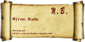 Miron Buda névjegykártya